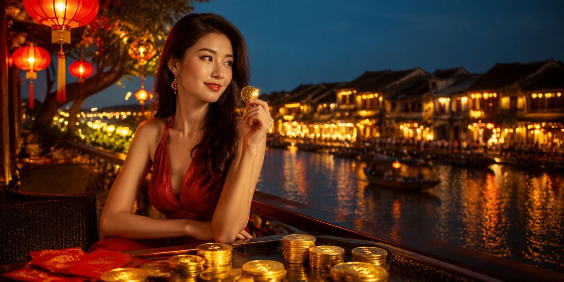 Người dùng xem kèo thể thao buổi tối tại quán cà phê Hội An
